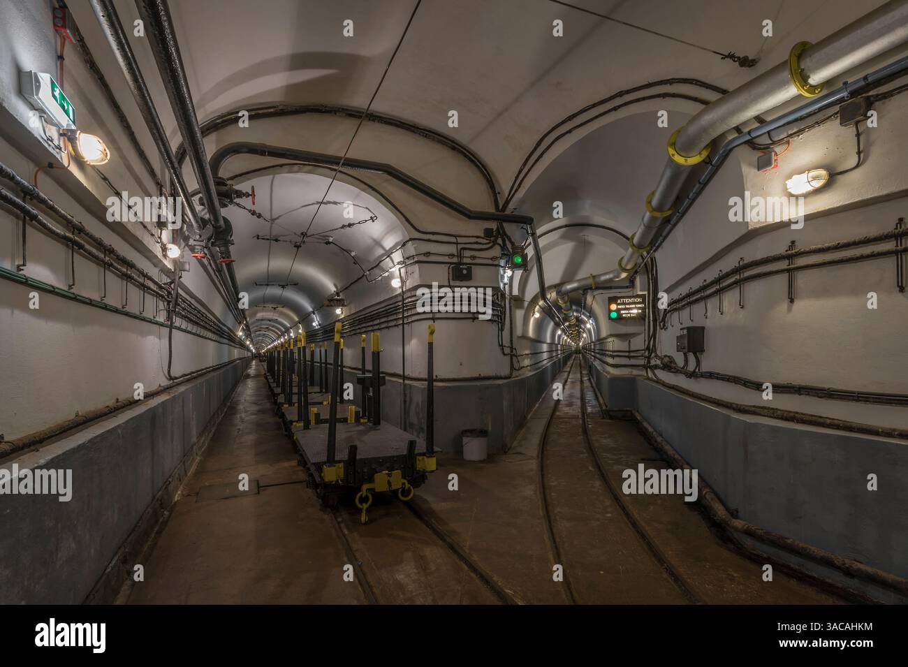 Tunnel in einem Bunker der maginot-Linie. Stockfoto
