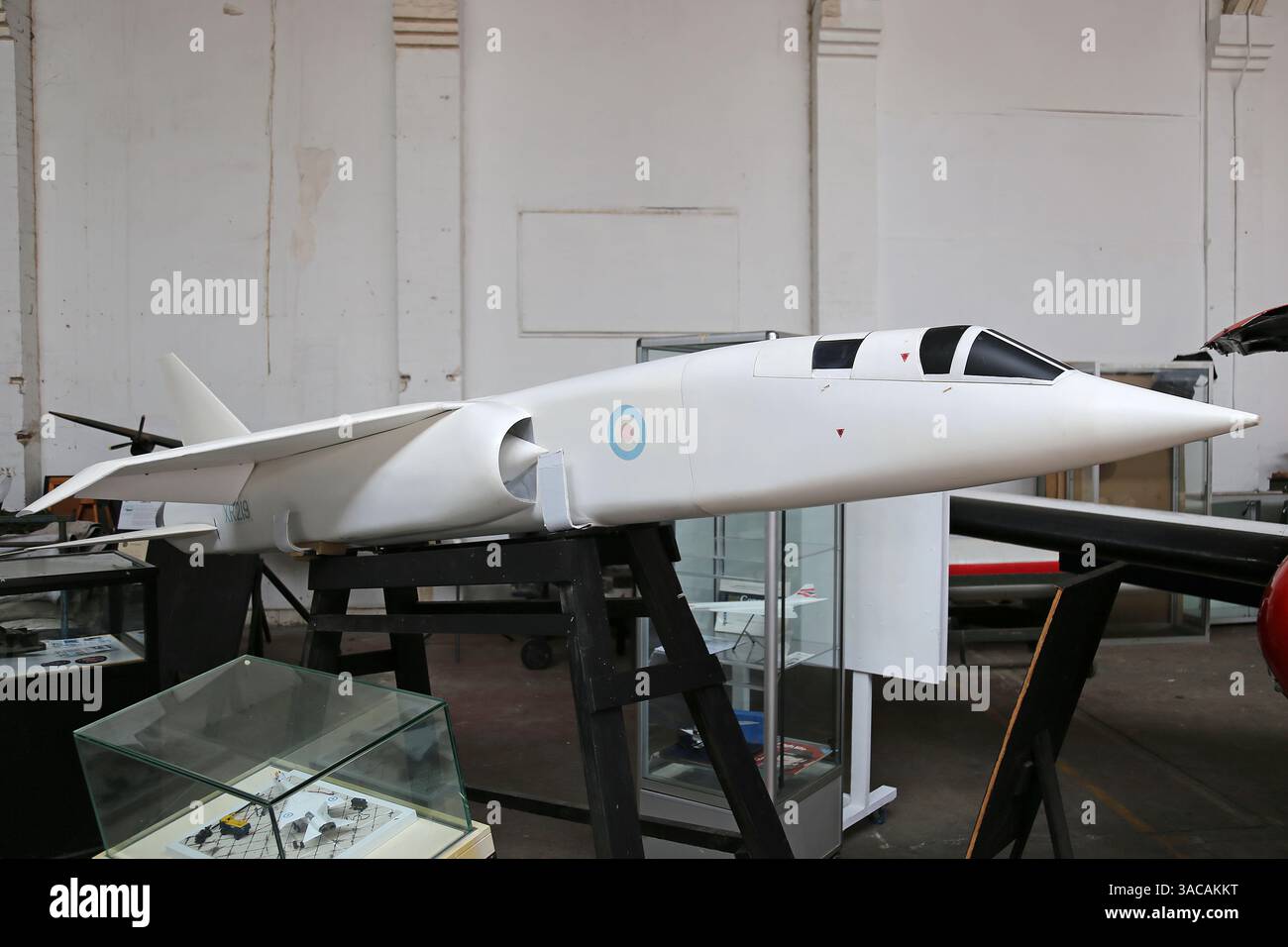 BAC TSR-2 (Modell im Maßstab), Boscombe Down Aviation Collection, Old Sarum Airfield, Salisbury, Wiltshire, England, Großbritannien, Großbritannien, Europa Stockfoto