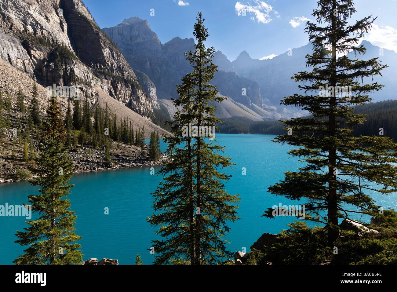 Moraine Lake, Banff Nationalpark, Alberta, Kanada Stockfoto