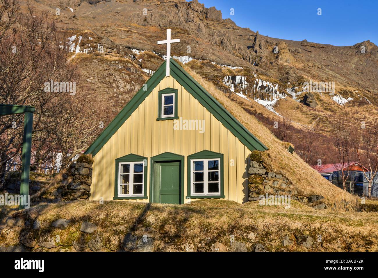Island, Hofskirkja, die letzte Turfkirche, die im alten Stil erbaut wurde. (Nur Für Redaktionelle Zwecke) Stockfoto