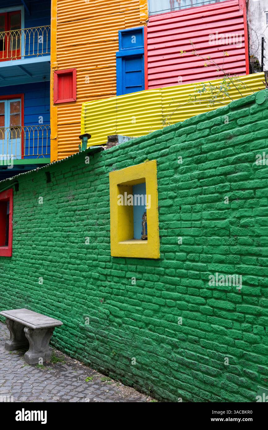Argentinien, Buenos Aires. La Boca, Tango Street. Stockfoto
