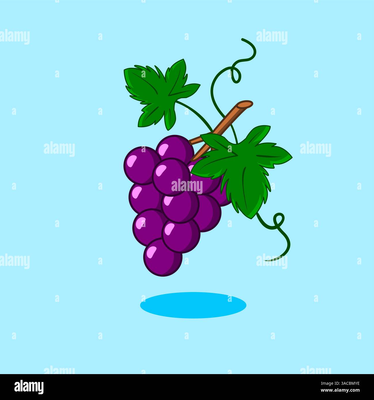 Vektor-Illustration von Trauben lila Frucht, Cartoon Design Stock Vektor