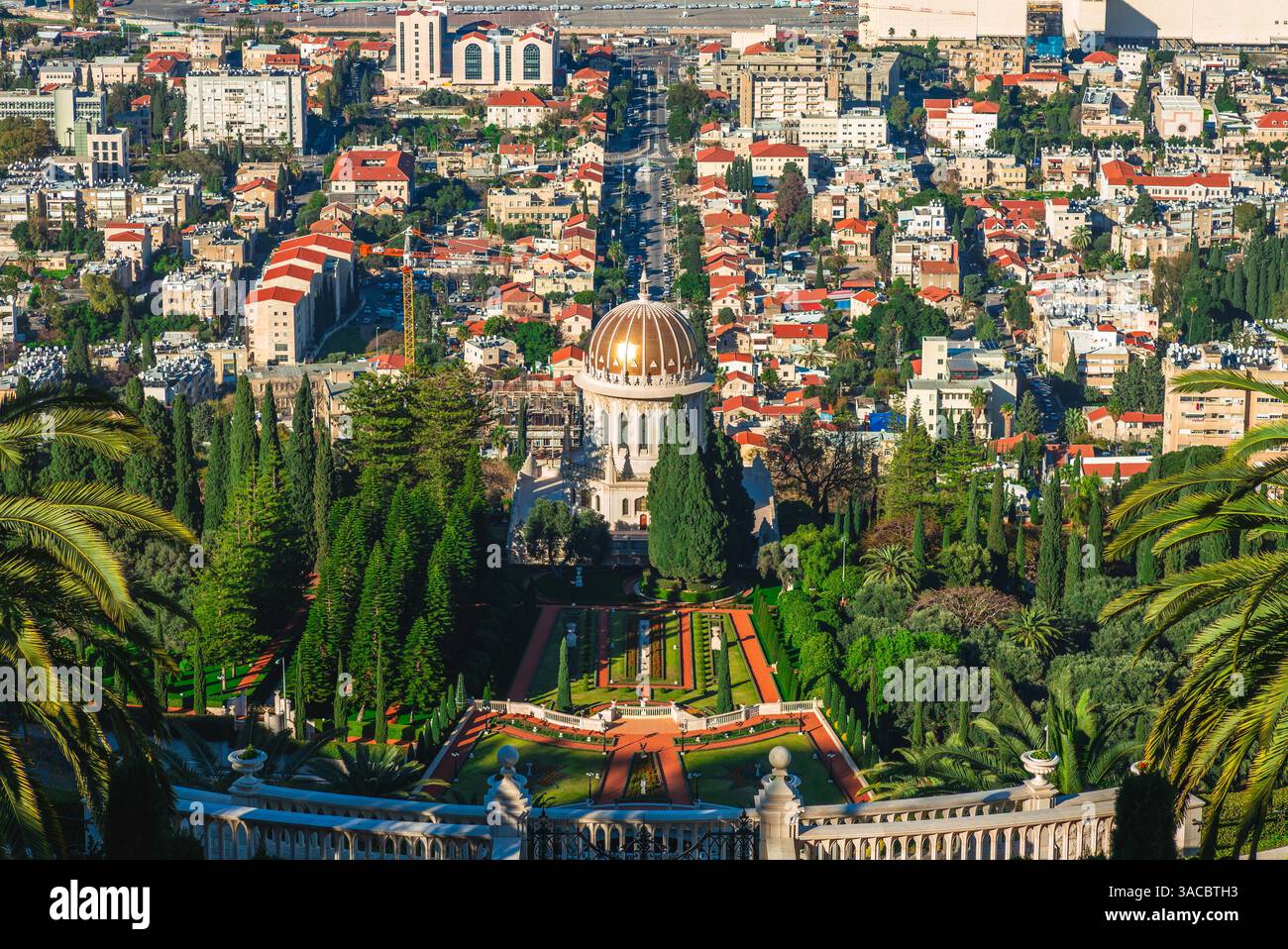 Hängende Gärten von Haifa, Terrassen des Bahai-Glaubens, in Haifa, Israel Stockfoto