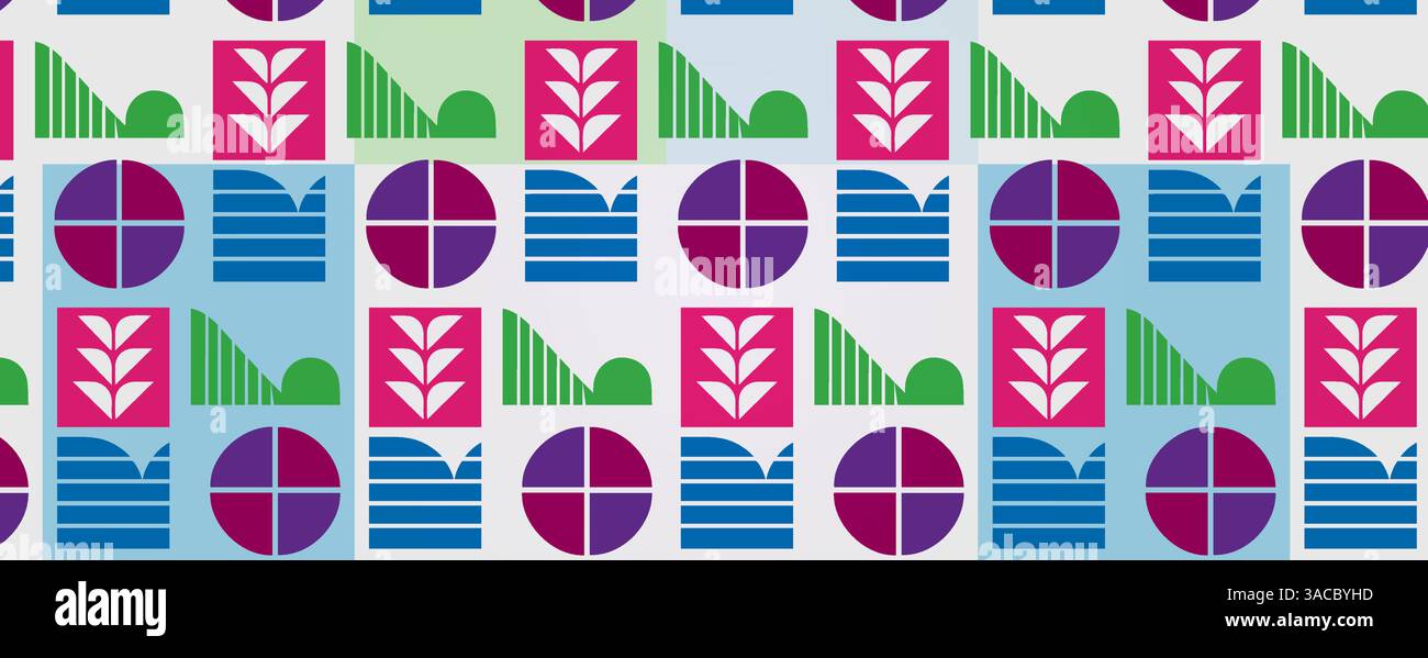 Nahtloses abstraktes geometrisches Muster mit farbenfrohen modernen Designelementen. Stock Vektor