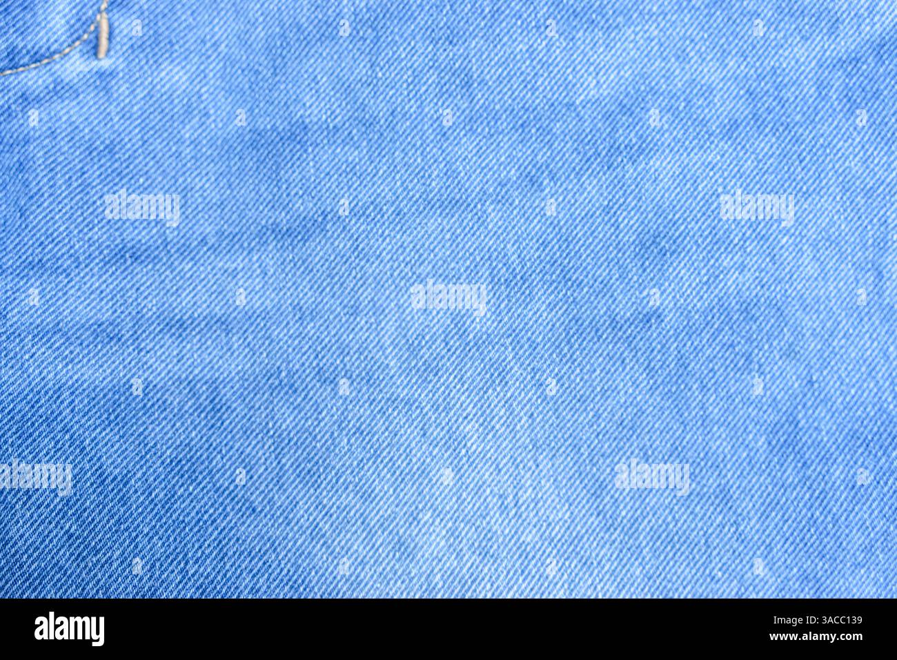 Blauer Denim-Jeansstoff Textur Nahaufnahme Hintergrund Stockfoto
