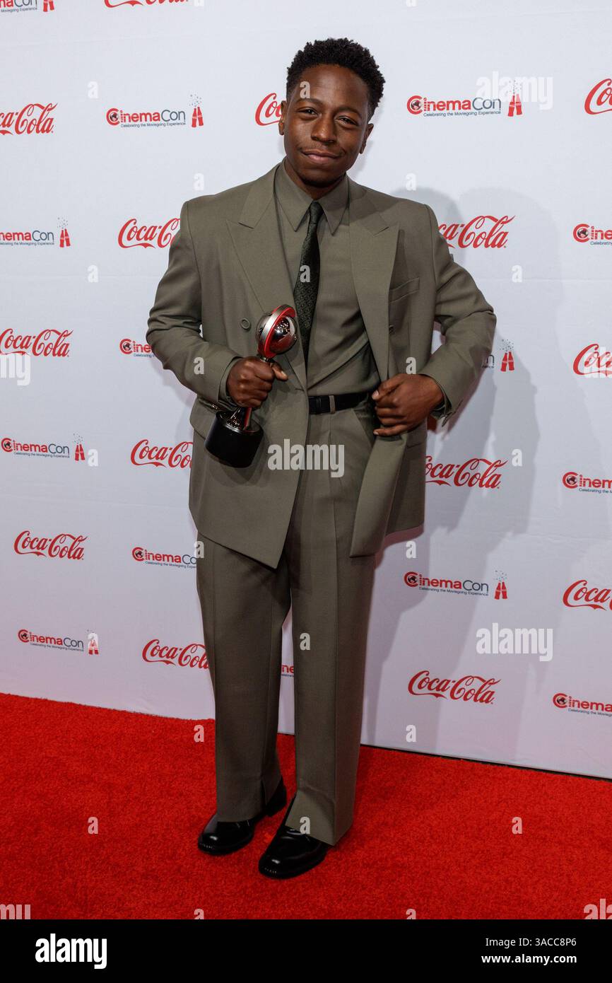 Las Vegas, USA. April 2025. David Jonsson nimmt an den CinemaCon Big Screen Achievement Awards während der CinemaCon am 3. April 2025 im Caesar's Palace in Las Vegas Teil. (Foto: Travis P Ball/SIPA USA) Credit: SIPA USA/Alamy Live News Stockfoto