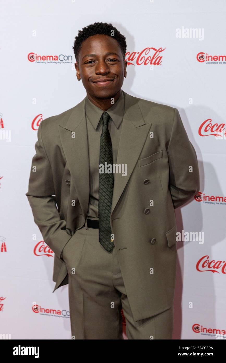 Las Vegas, USA. April 2025. David Jonsson nimmt an den CinemaCon Big Screen Achievement Awards während der CinemaCon am 3. April 2025 im Caesar's Palace in Las Vegas Teil. (Foto: Travis P Ball/SIPA USA) Credit: SIPA USA/Alamy Live News Stockfoto