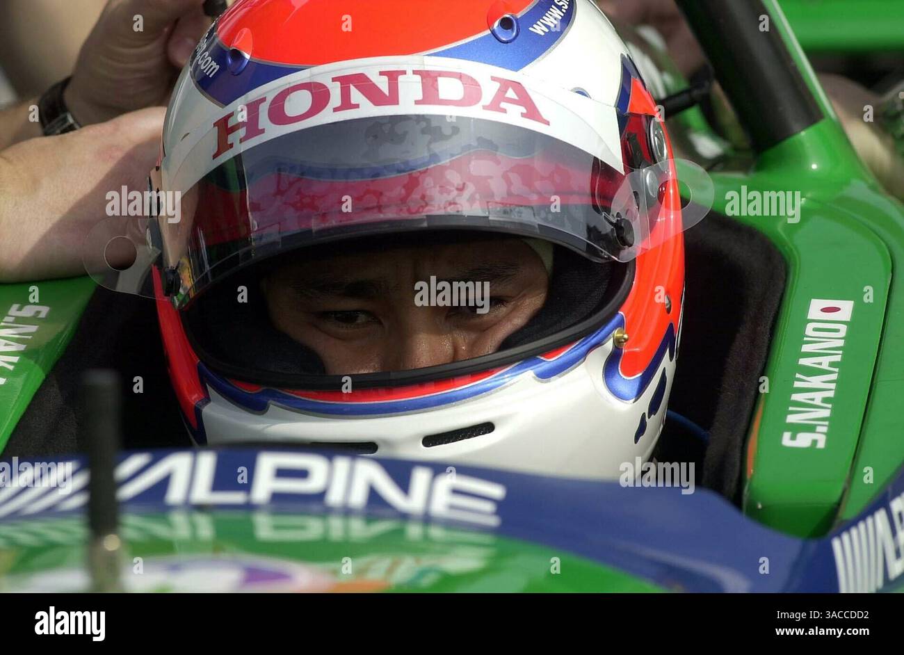 Shinji Nakano, (JPN), Fernandez Racing, konzentriert sich auf das Qualifying. Tecate Telmex Monterrey Grand Prix, Fundidora Park, Mexiko. Erstes Qualifying - 8. März 2002..DIGITALES BILD (Credit Image: ©Sutton Motorsports/ZUMA Press) Stockfoto