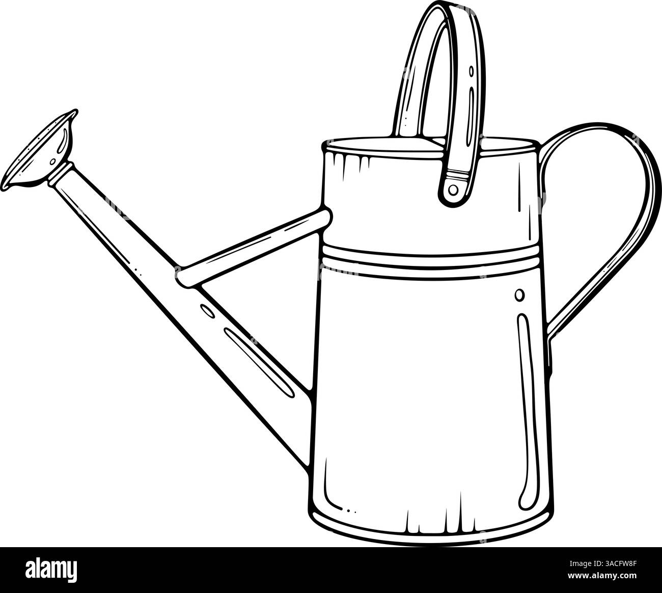 Gartenbewässerung mit Seitenansicht Stock Vektor