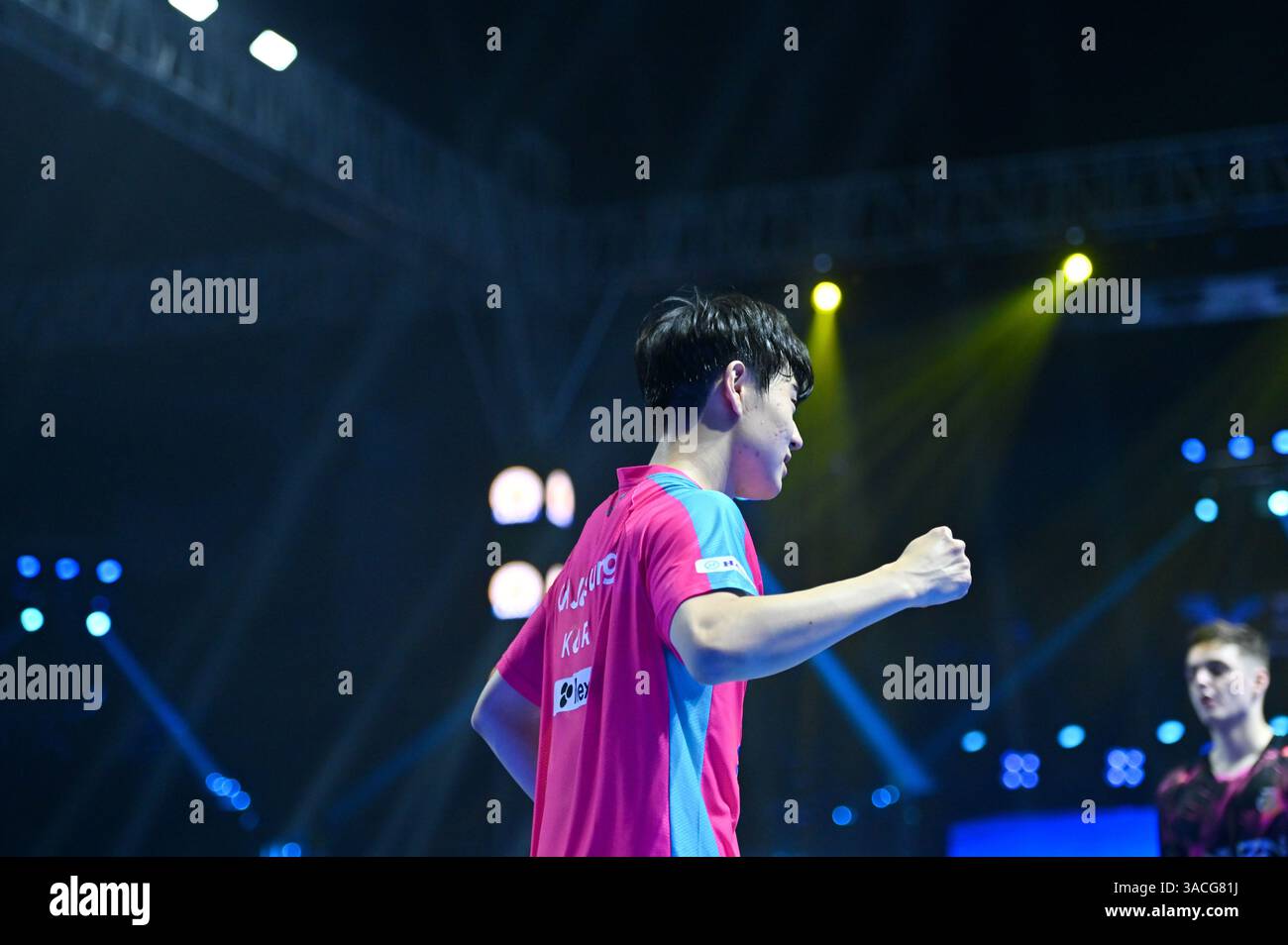 Chennai, Indien. 30. März 2025. Der 18-jährige Oh Jun-sung triumphierte in einem packenden Siebenspiel für Männer im Singles gegen den französischen Konkurrenten Thibault Poret Stockfoto