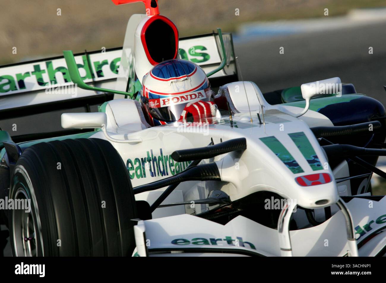 Jenson Button (GBR) Honda RA108 ..Formel-1-Tests, Tag drei, Jerez, Spanien, 14. Februar 2008 Stockfoto
