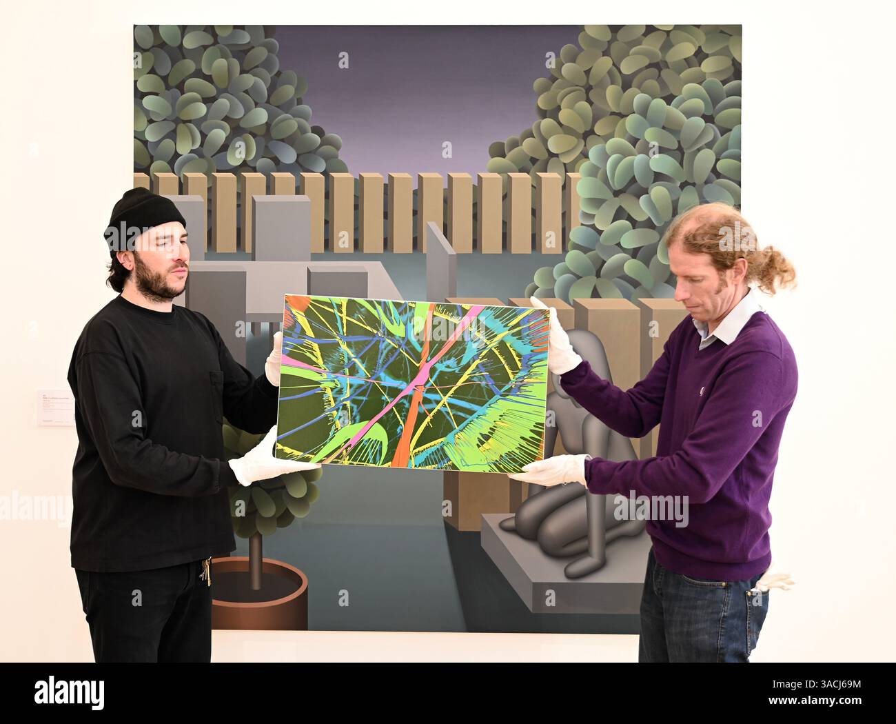 Höhepunkte in den Phillips London Galleries am Berkeley Square vor der Auktion New Now , Modern & Comtemporary Art am 10. April 2025 ... Stockfoto