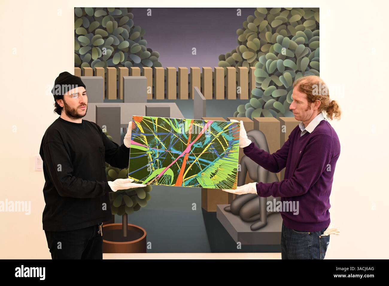 Höhepunkte in den Phillips London Galleries am Berkeley Square vor der Auktion New Now , Modern & Comtemporary Art am 10. April 2025 ... Stockfoto