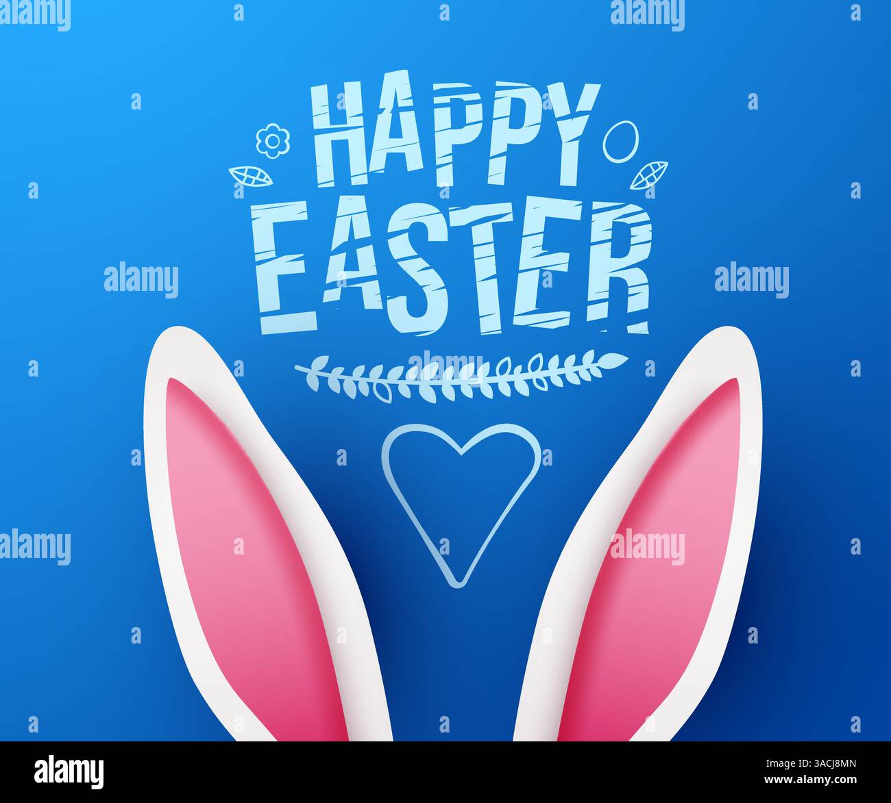 Hasenohren. Frohe Ostern Banner. Vektorabbildung. Vektorabbildung Stock Vektor