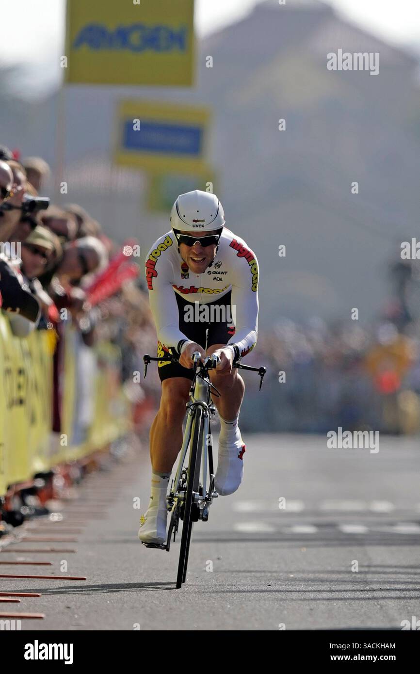 17. Februar 2008: Luxemburgs Kim Kirchen reitet für das Team High Road während des Prologs der Amgen Tour of California 2008. Palo Alto und Stanford University veranstalteten die Amgen Tour of California Prolog. (Kreditbild: © Cal Sport Media/ZUMA Press) Stockfoto