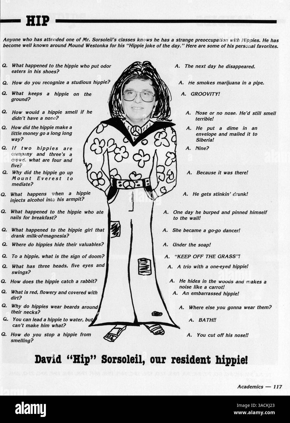 Das Mound-Westonka High Yearbook von 1985 beleuchtet die akademischen, sportlichen und außerschulischen Aktivitäten des Schuljahres 1984-1985. Stockfoto