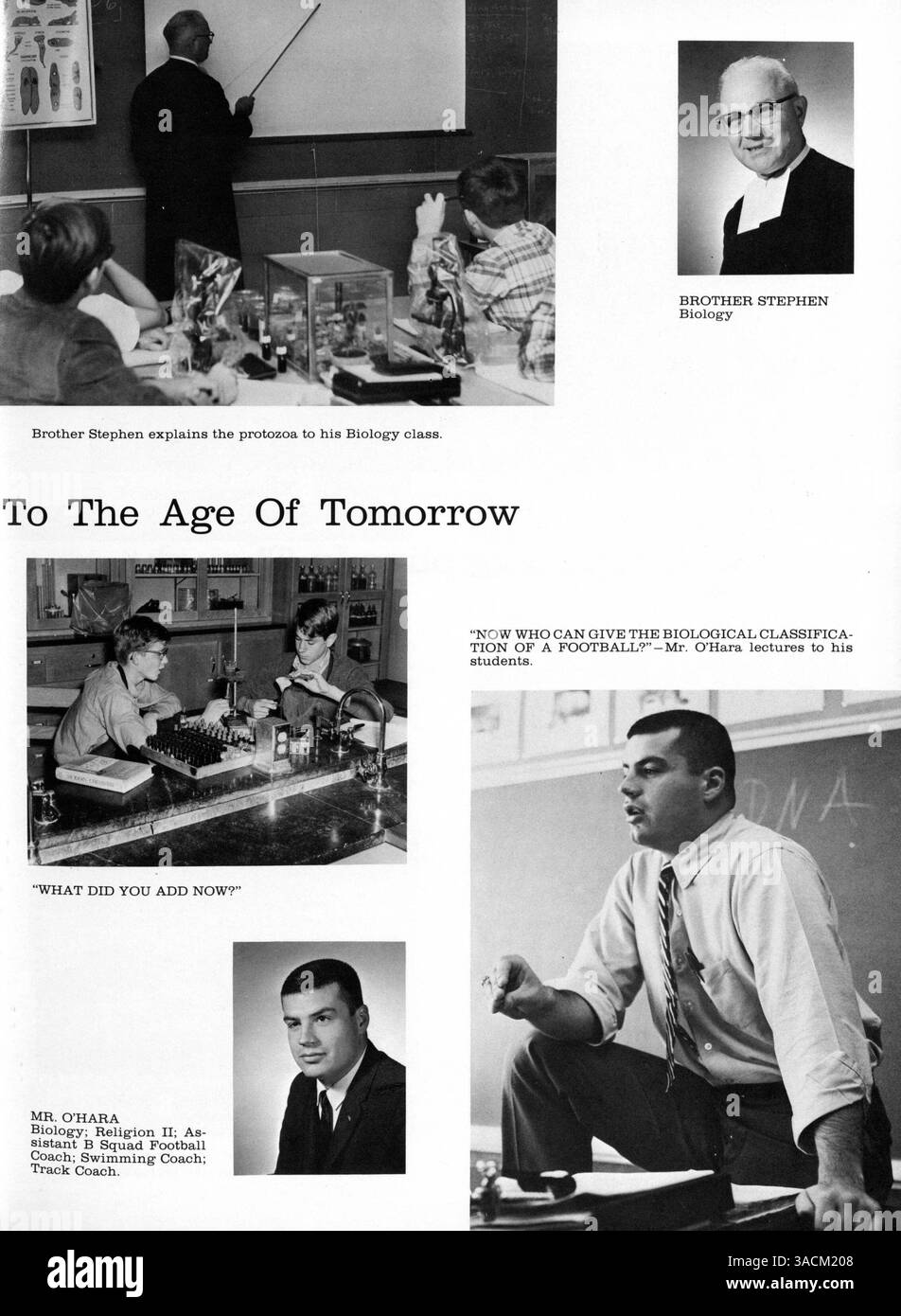 Das Benilde High Yearbook 1966 zeigt die Schüler, Lehrkräfte, Vereine, Sport und verschiedene Veranstaltungen, die während des Schuljahres 1965-1966 stattfanden. Stockfoto