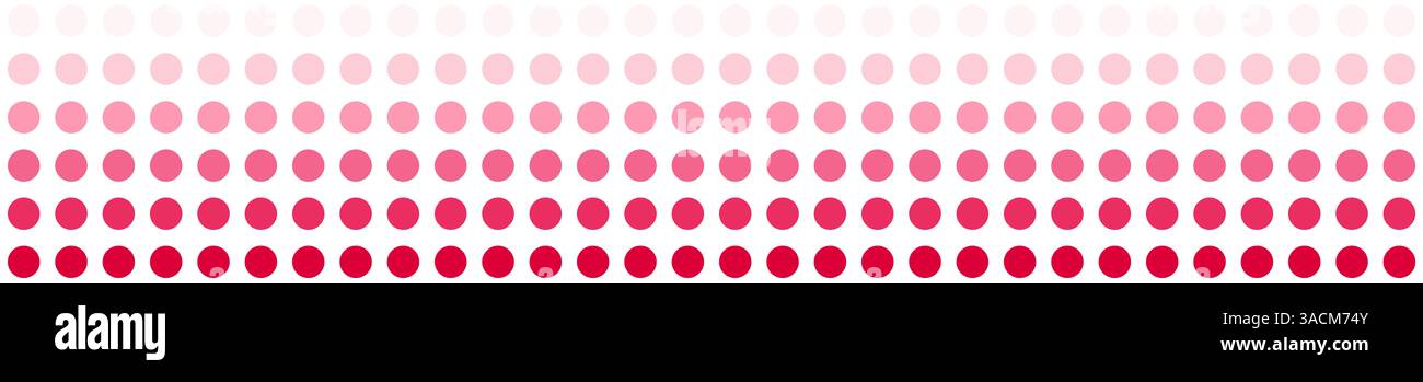 Banner: Rote Punkte mit Farbverlauf auf weißem Hintergrund Stockfoto