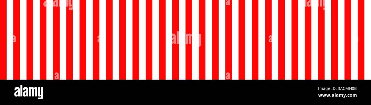 Rot-weiß gestreiftes breites Banner als nahtloser Hintergrund Stockfoto