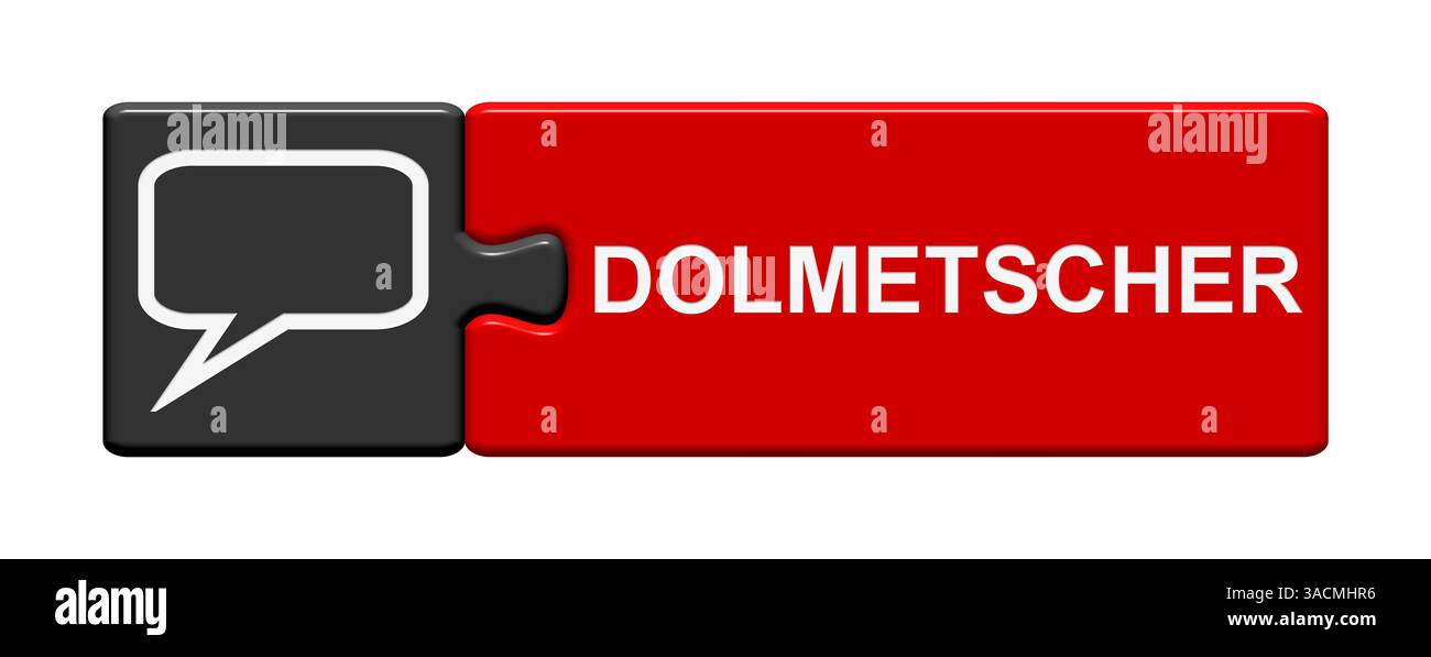 Puzzletaste aus zwei Teilen zeigt Interpret Stockfoto