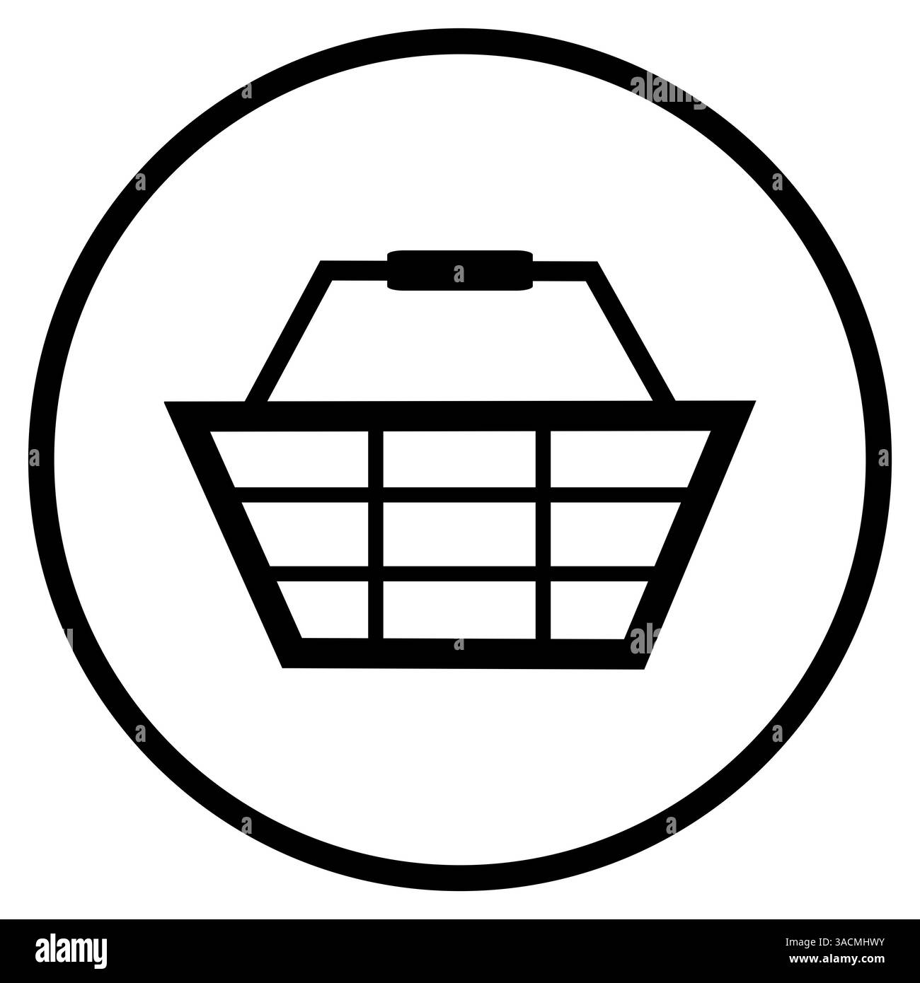 Warenkorbsymbol – flaches Symbol in einem Kreis für Online-Shops oder -Einkäufe Stockfoto