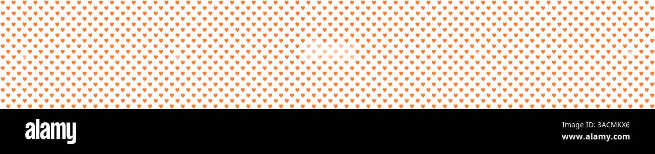Breites weißes Banner mit kleinen nahtlosen Herzen als Hintergrund für Valentinstag, Muttertag oder als Dekoration Stockfoto
