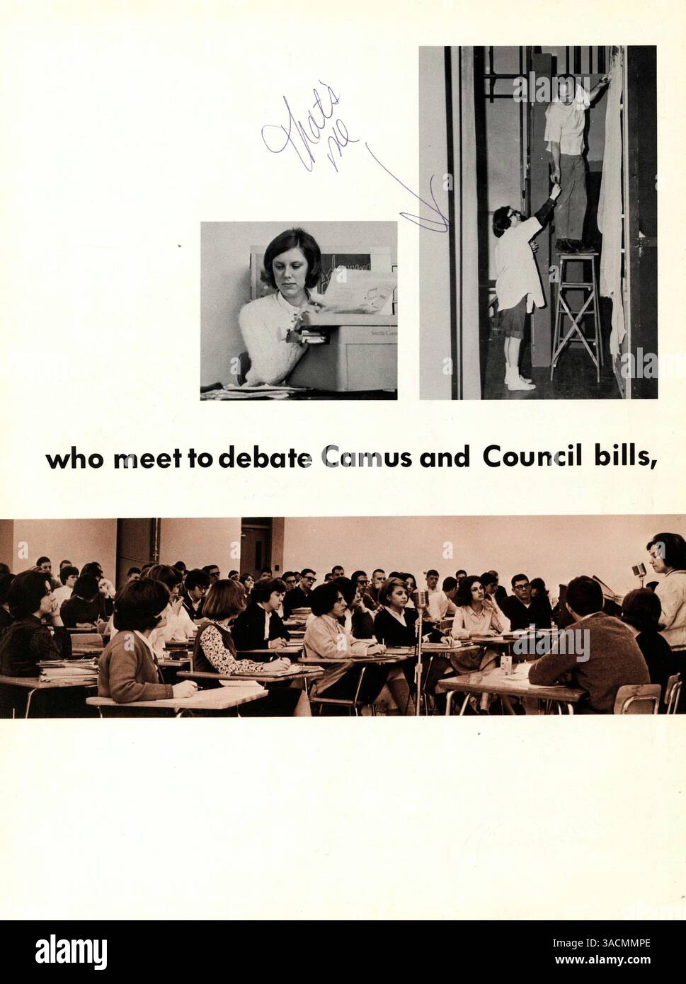 Das Jahrbuch „Echowan“ aus dem Jahr 1964 dokumentiert die Höhepunkte des 1963-1964-jährigen Bestehens der St. Louis Park High School, darunter das Studentenleben, die Leichtathletik, akademische Leistungen und Vereine. Stockfoto