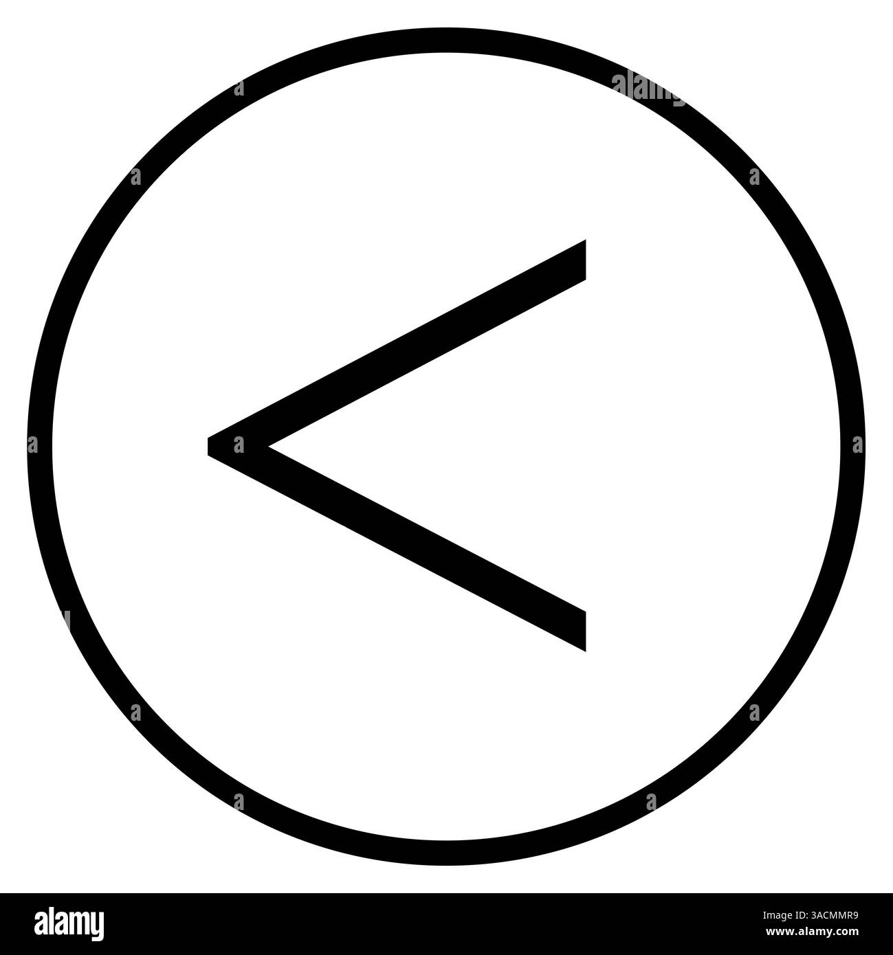 Pfeilsymbol links – flaches Symbol in einem Kreis als Zeichen für zurück, Löschen oder zurück Stockfoto