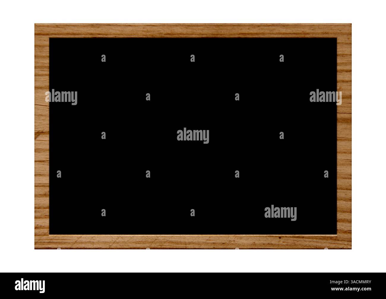 Holztafel mit braunem Rahmen und Textraum Stockfoto