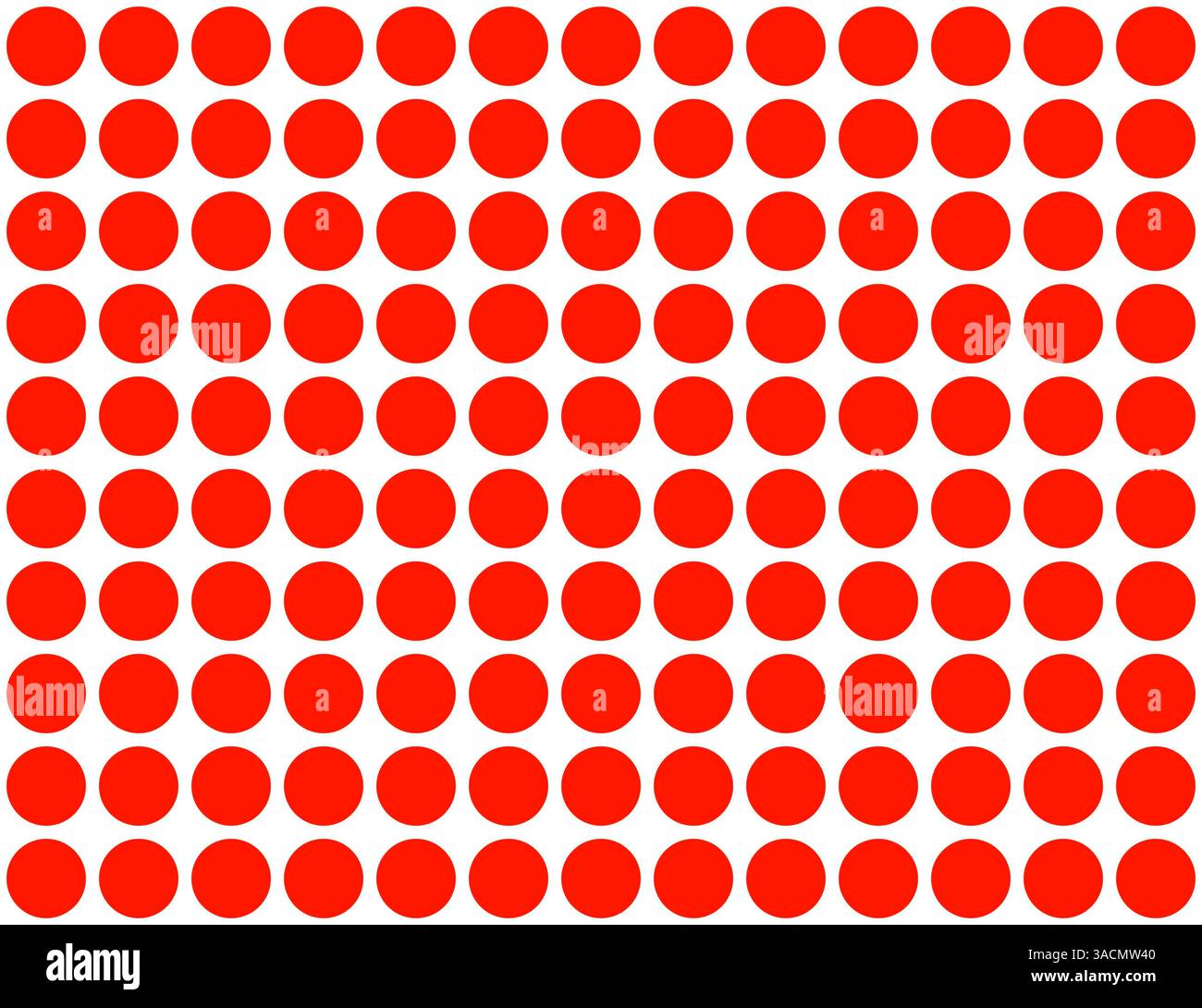 Gepunktete nahtlose Textur mit roten Punkten auf weißem Hintergrund Stockfoto