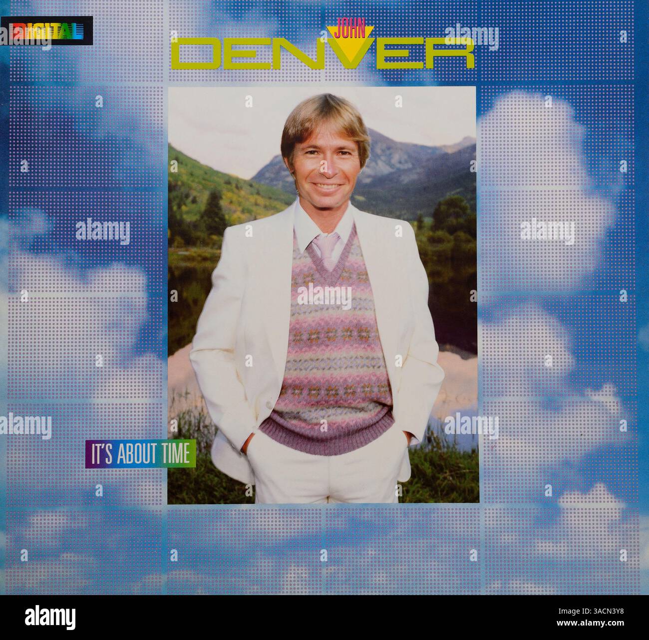 Vintage-Vinyl-Cover, John Denver, es wird Zeit, 1983 Stockfoto