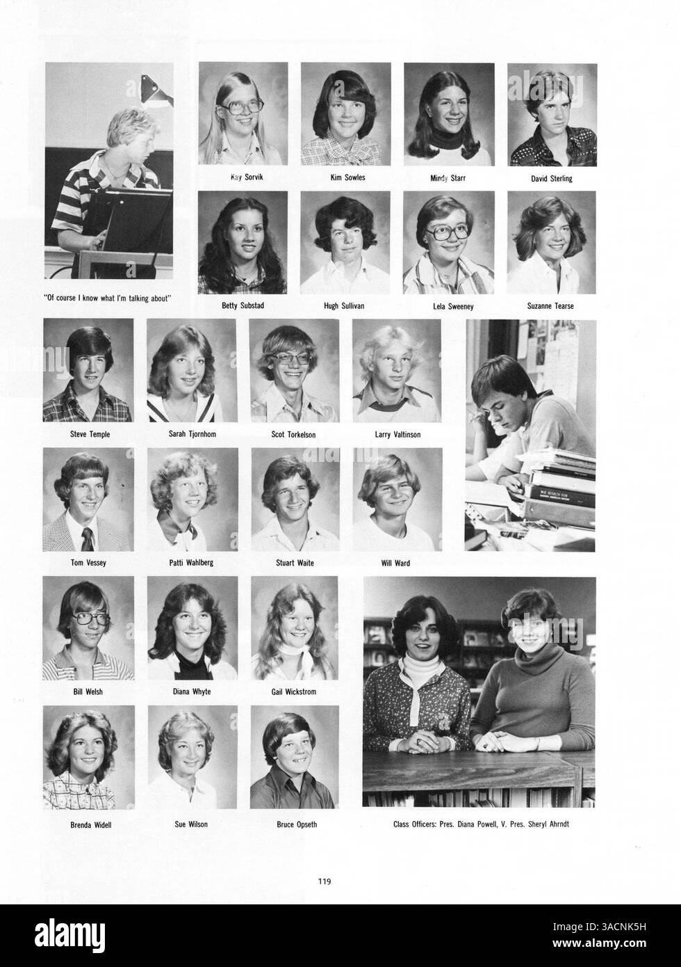 Das Jahrbuch „Antler“ für 1978 bietet eine visuelle Aufzeichnung des Schuljahres 1977-1978 an der Minnehaha Academy mit Schülern, Lehrern, Leichtathletik und außerschulischen Aktivitäten. Stockfoto