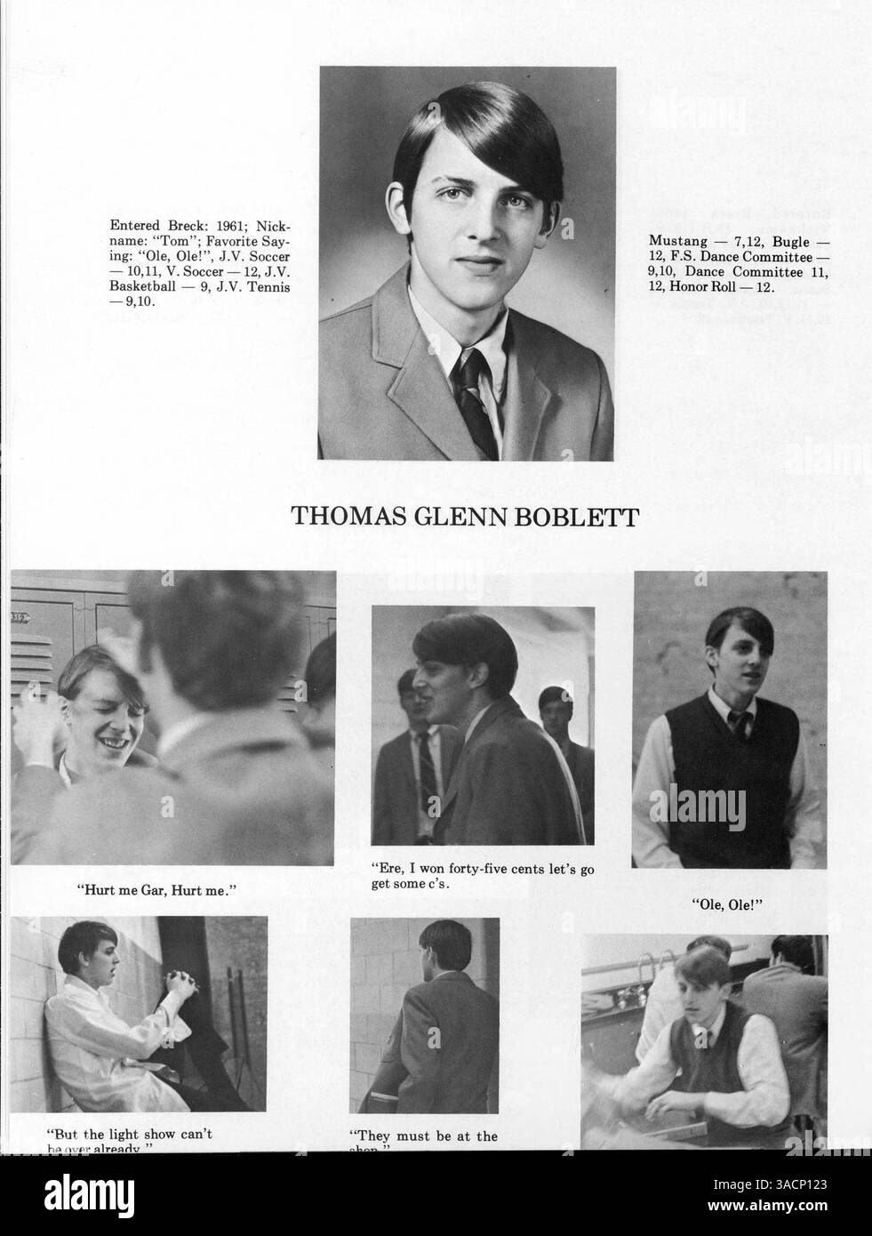 Das Mustang Jahrbuch 1970 von der Breck School beleuchtet wichtige Momente aus dem akademischen Jahr 1969-1970, darunter Leichtathletik, Vereine, Dozenten und Studenten. Stockfoto