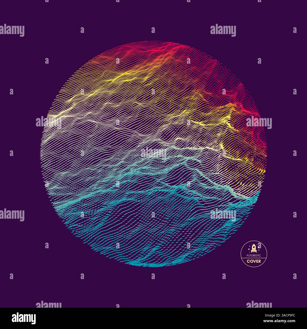 Kurvenhintergrund. Abstrakte 3D-Vektorabbildung. Welligkeitsraster. . Netzwerkdesign mit Partikeln Stock Vektor