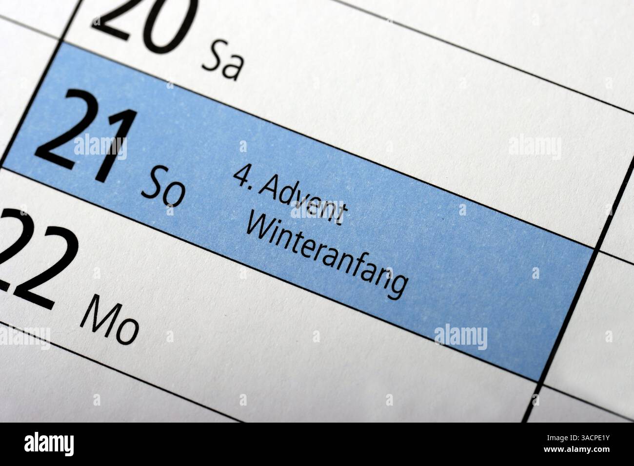 4. Advent und Winterbeginn Stockfoto