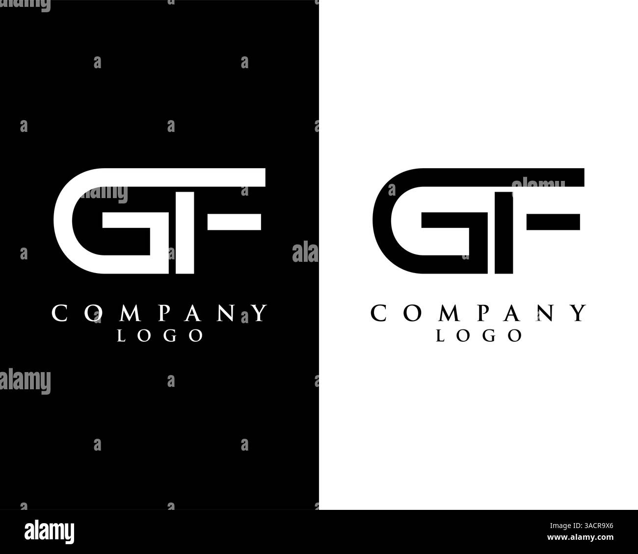 Anfangsbuchstabe GF, FG Logo Template Design Vektor Stock Vektor