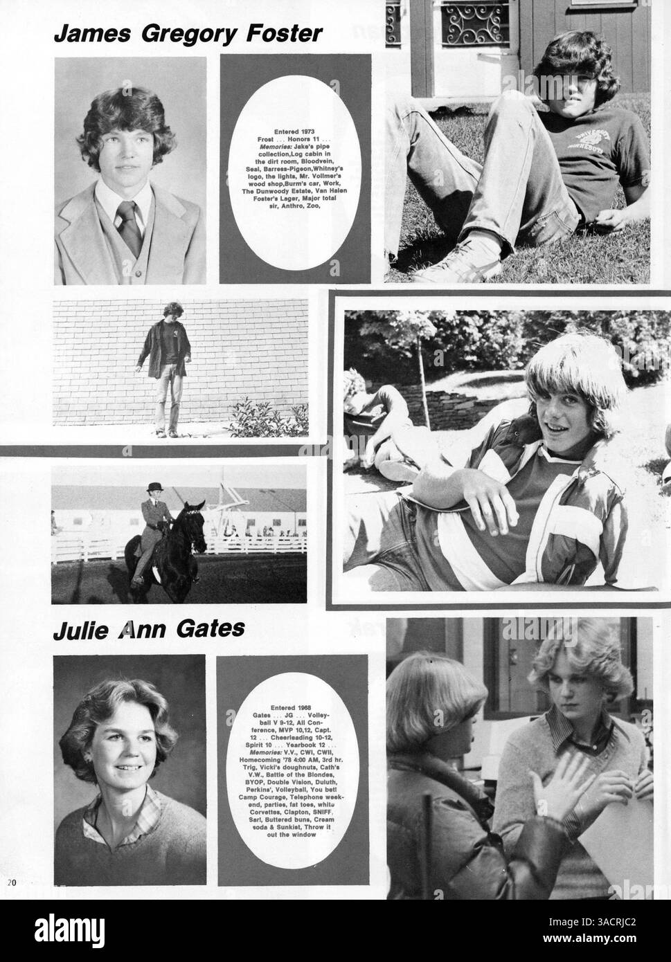 Das Breck Yearbook 1980 erfasst die Leistungen von Studenten, Lehrkräften, Leichtathletik und Schulveranstaltungen während des akademischen Jahres 1979-1980 an der Breck High School. Stockfoto