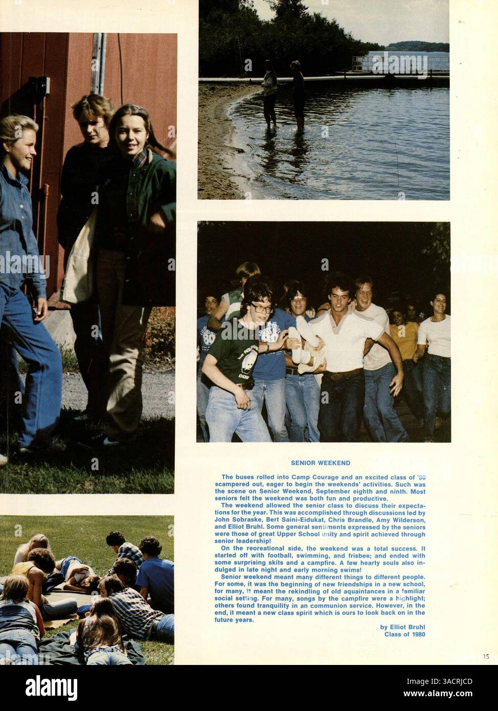 Das Breck Jahrbuch 1980 dokumentiert die wichtigsten Momente des Schuljahres 1979-1980 und zeigt Porträts, Leichtathletik, außerschulische Aktivitäten und Schulveranstaltungen. Stockfoto