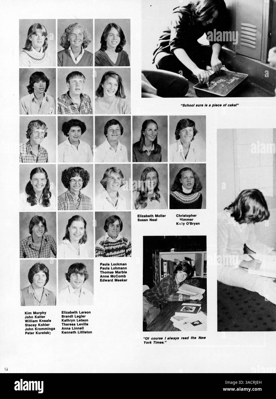 Das Breck Yearbook 1980 beleuchtet Schüler- und Lehrerporträts, sportliche Leistungen und außerschulische Aktivitäten an der Breck High School während des akademischen Jahres 1979-1980. Stockfoto