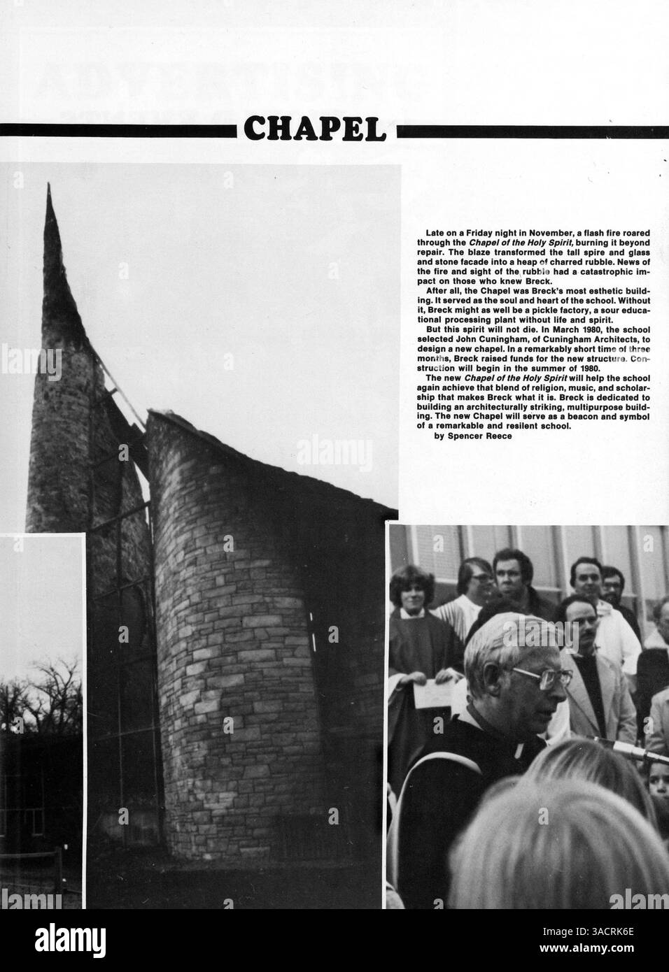 Dieses Breck Yearbook von 1980 dokumentiert die Erfahrungen von Schülern, Lehrern, Sportmannschaften und Schulvereinen und zeigt bemerkenswerte Momente aus dem Schuljahr. Stockfoto