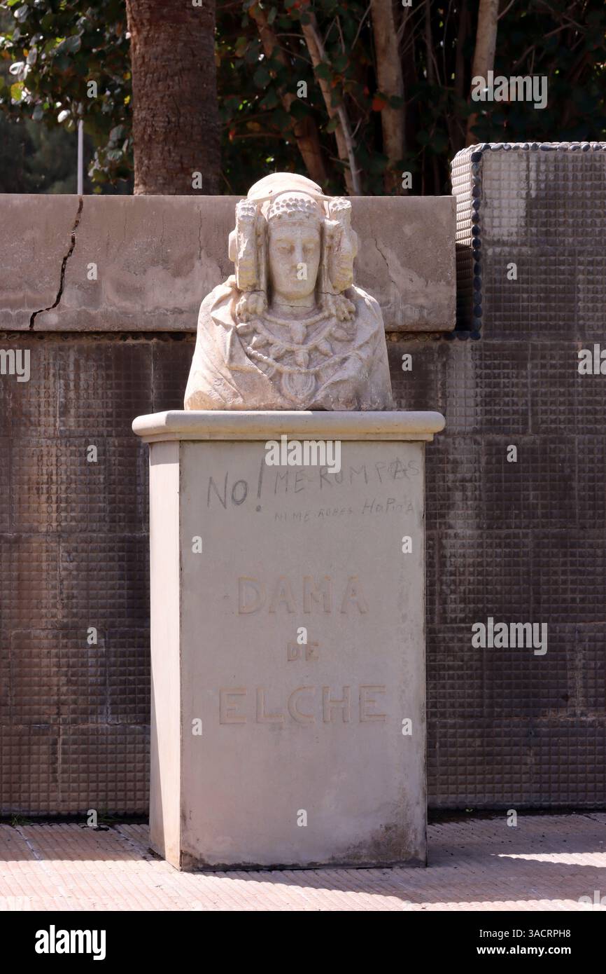 Dama de Elche Büste, Nachbildung des Originals aus dem Nationalen Historischen Museum von Madrid, Gran Canaria, Spanien, San Agustin Stockfoto