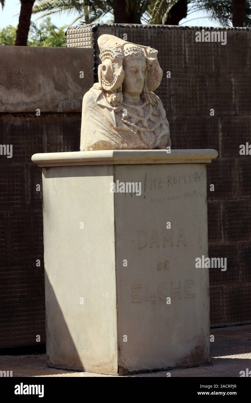 Dama de Elche Büste, Nachbildung des Originals aus dem Nationalen Historischen Museum von Madrid, Gran Canaria, Spanien, San Agustin Stockfoto