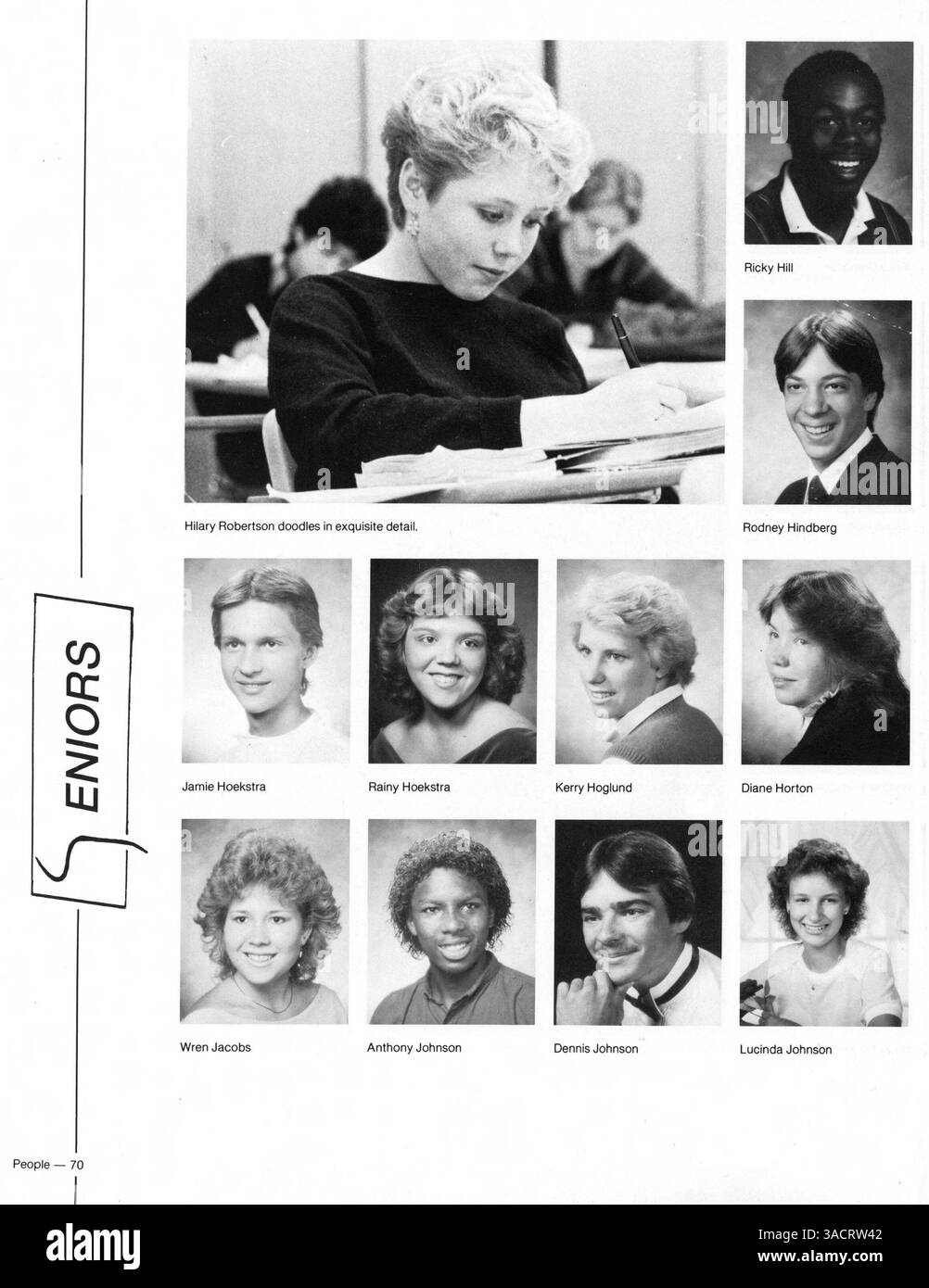 Tiger 1985 dokumentiert das Schuljahr 1984-1985 an der South High und zeigt Schüler, Lehrer, Vereine, Leichtathletik, und schulweite Veranstaltungen. Stockfoto