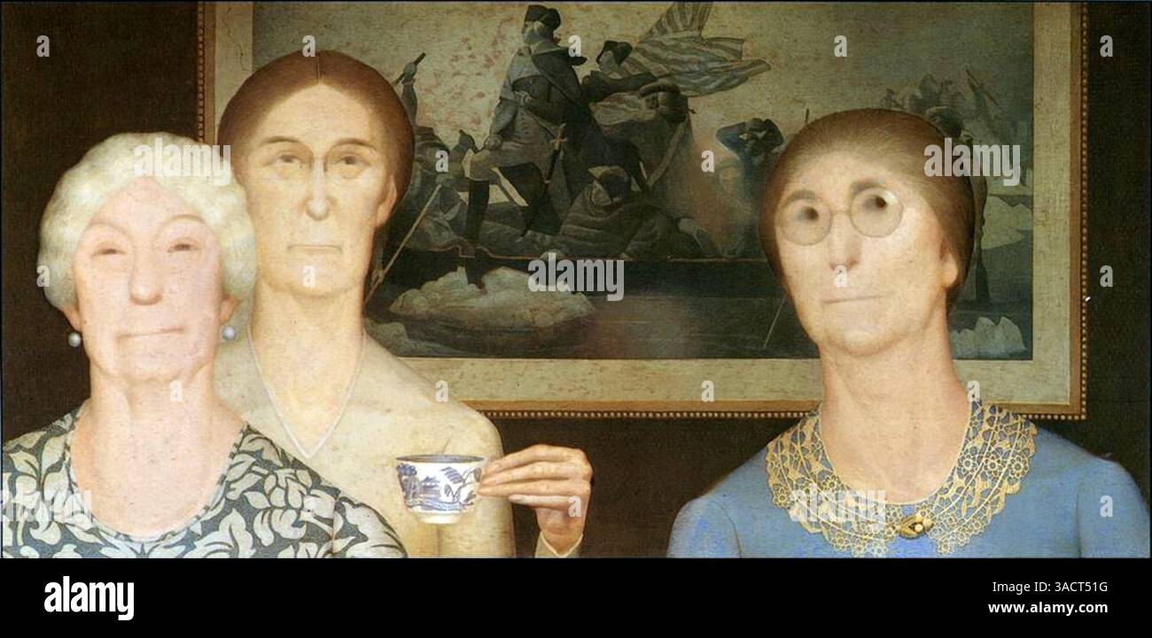 Daughters of Revolution, 1932, Cincinnati Art Museum Grant Wood - Tumbr Stockfoto