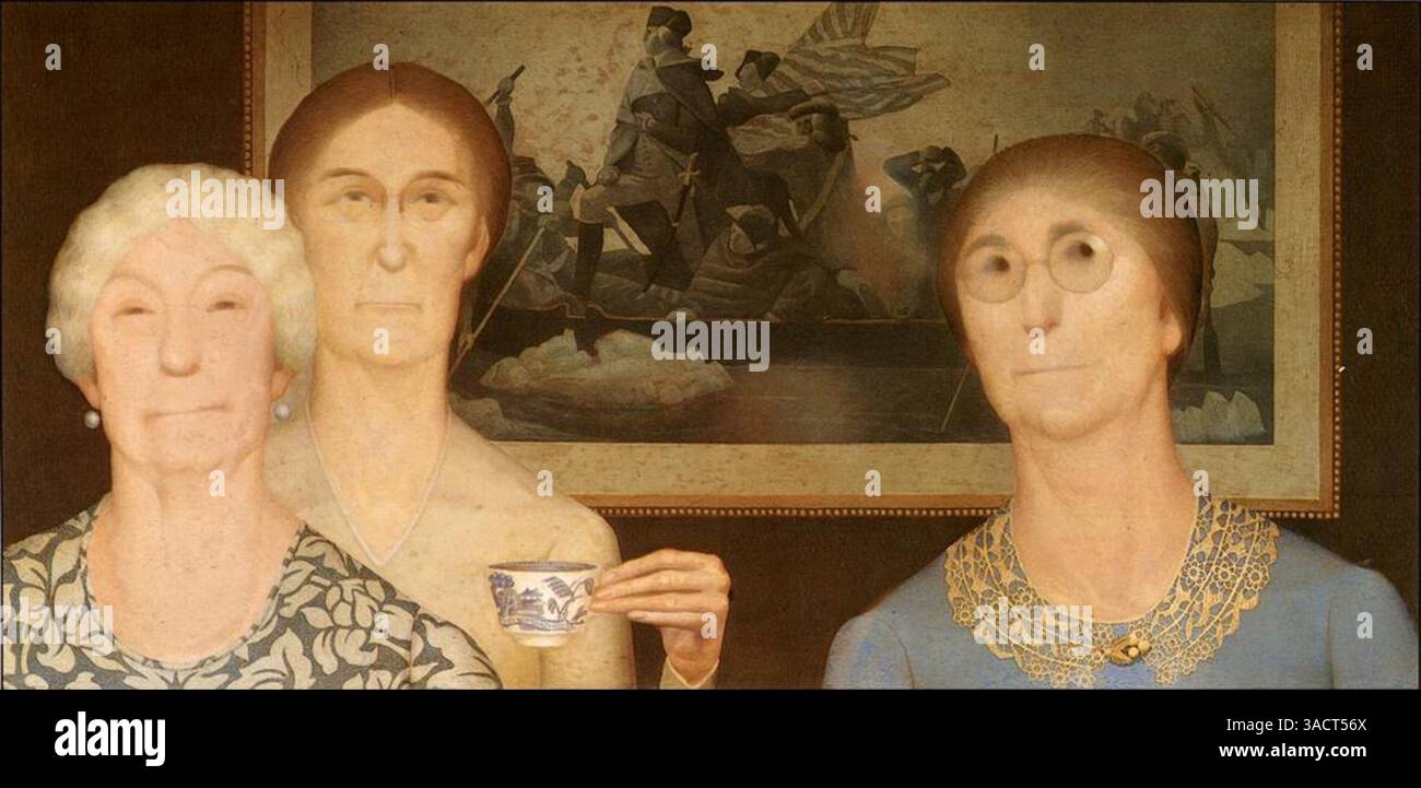 Daughters of Revolution, 1932, Cincinnati Art Museum Grant Wood - Tumbr Stockfoto