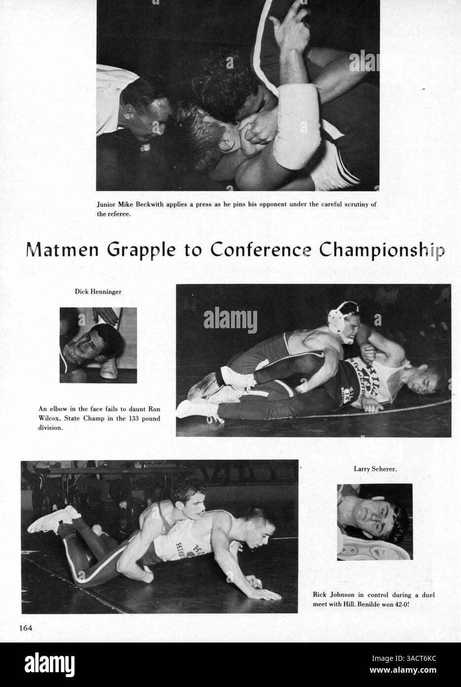 Die Ausgabe 1964 des Benilde High Yearbook dokumentiert die Höhepunkte des Schülerlebens, der akademischen Leistungen, des Sports, der Vereine und der wichtigsten Schulveranstaltungen des Schuljahres 1963-1964. Stockfoto