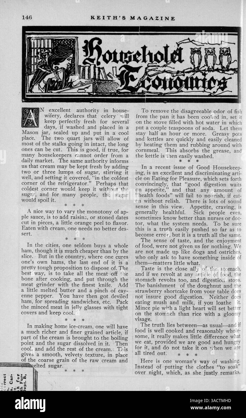 Diese Serie von zwölf monatlichen Ausgaben, die 1903 von Walter J. Keith veröffentlicht wurde, zeigt Hausentwürfe mit Illustrationen und detaillierten Beschreibungen, einschließlich der Baukosten. Es deckt verschiedene architektonische Stile ab und bietet Artikel über Wohngebäude, Inneneinrichtung und Landschaftsgestaltung. Das Magazin wirbt auch für Wohnmöbel, Baumaterialien und Accessoires. Einige Ausgaben enthalten nicht-Wohnmotive wie Schulen und Kirchen. Stockfoto