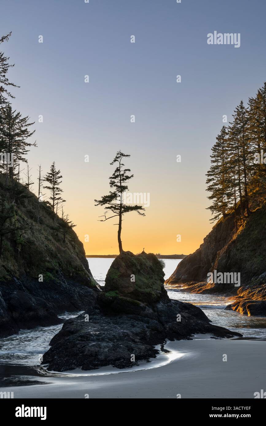 Deadman's Cove im Cape Enttäuschung State Park im US-Bundesstaat Washington Stockfoto