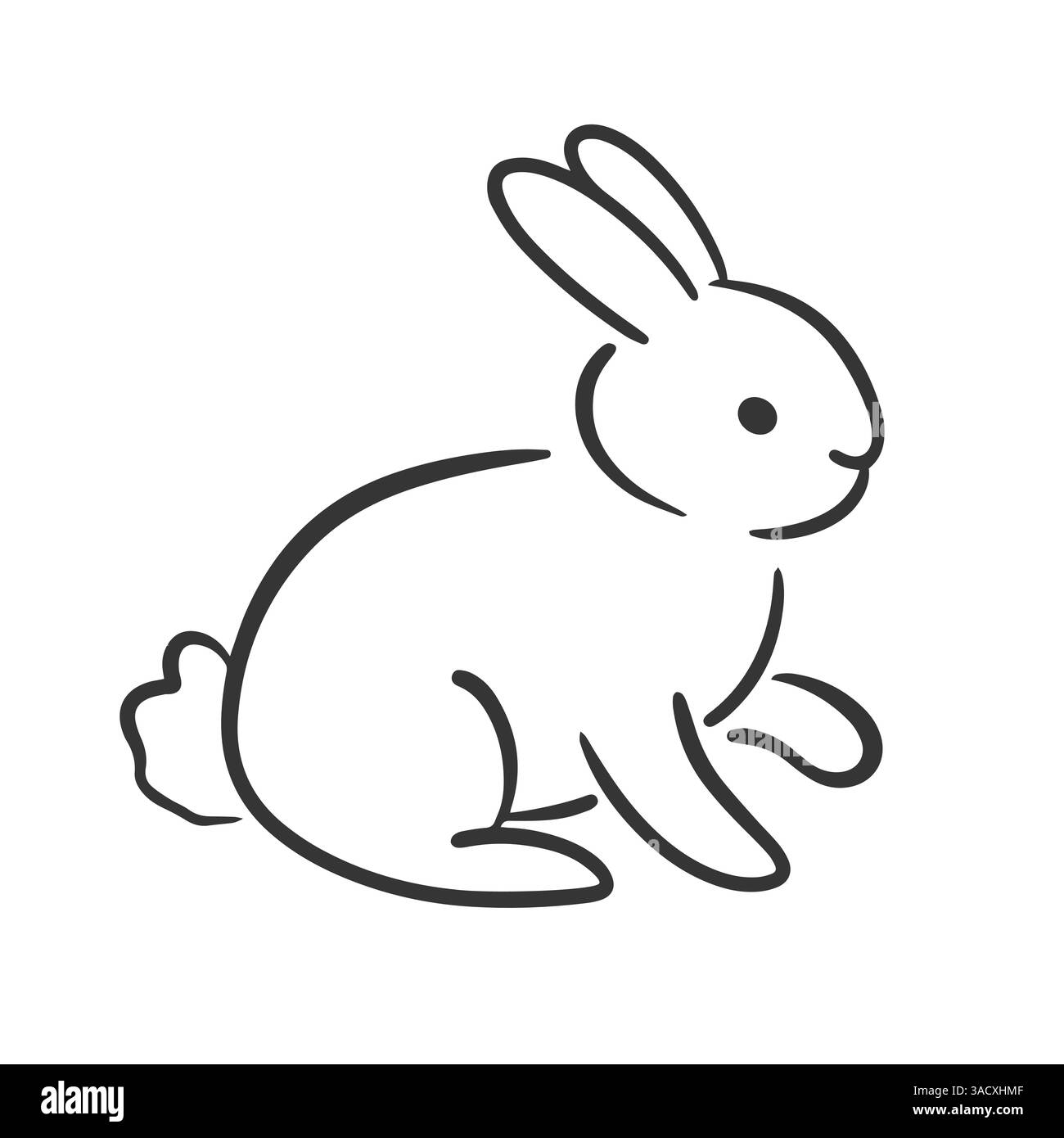Handgezeichneter Hase. Skurrile Kaninchenlinie Stock Vektor