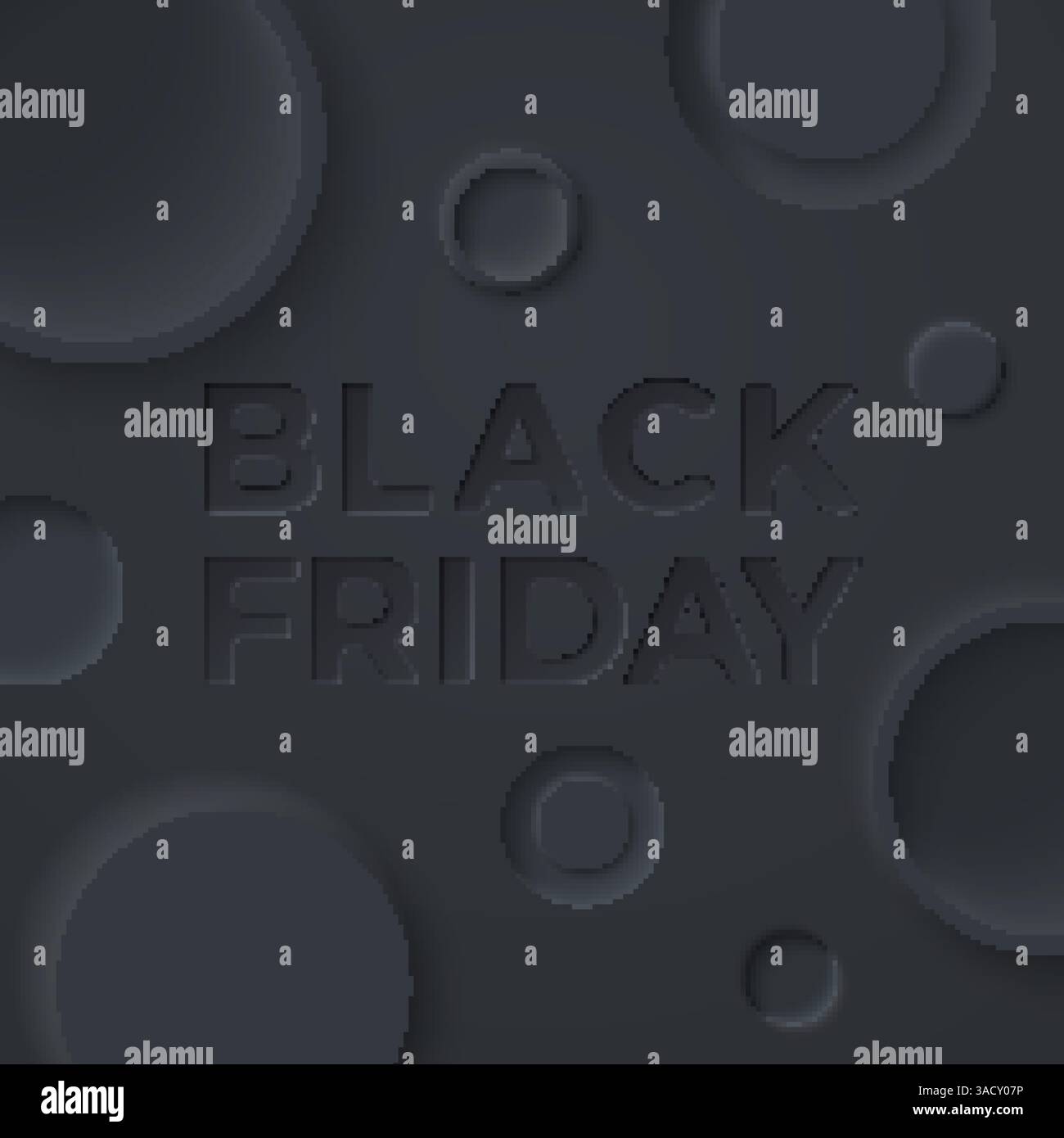 Hintergrund des Neumorphismus. Black friday Vector Sale Template. Weiches, klares und einfaches Design mit futuristischen Elementen in Form von Pneumorphismus. Minimalistischer Bla Stock Vektor